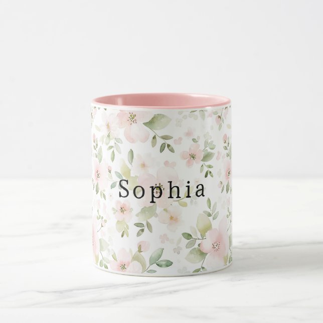 Hübsche rosa Blumen Tasse (Zentrum)
