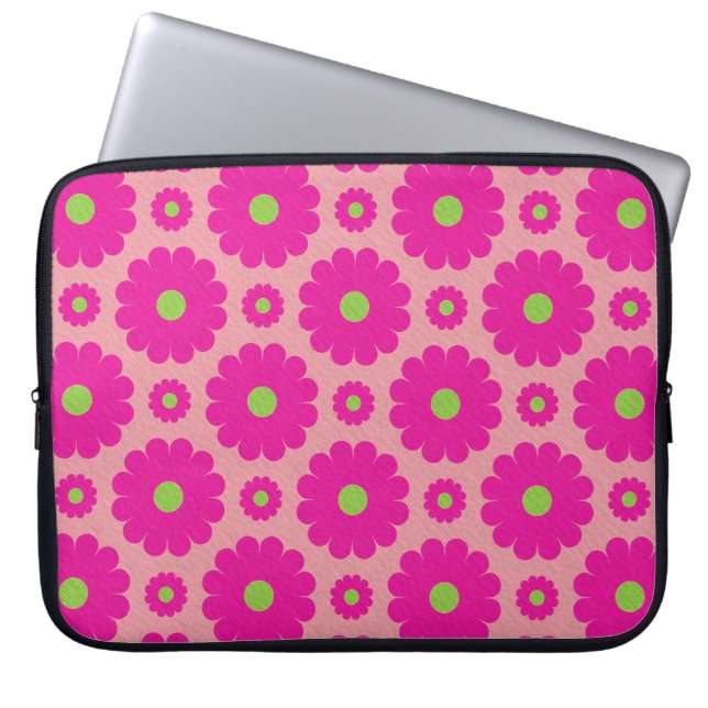 Hübsche rosa Blumenentwurfs-Laptophülse Laptopschutzhülle (Vorderseite)