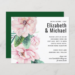 Hübsche Rosa Blumengrün Blätter Hochzeitbudget