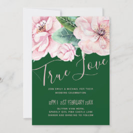 Hübsche Rosa Blumengrün Blätter Hochzeitbudget