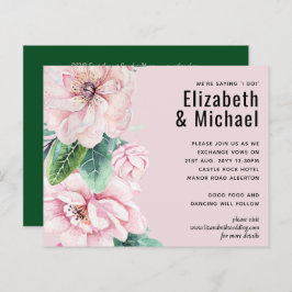 Hübsche Rosa Blumengrün Blätter Hochzeitbudget