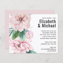 Hübsche Rosa Blumengrün Blätter Hochzeitbudget