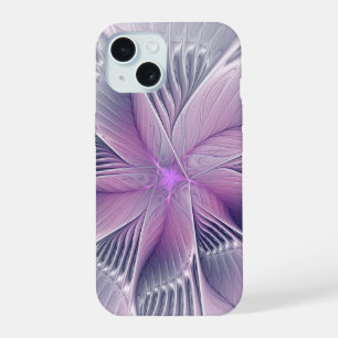 Hübsche rosa Blüten moderne abstrakte Fraktal-Kuns iPhone 15 Hülle