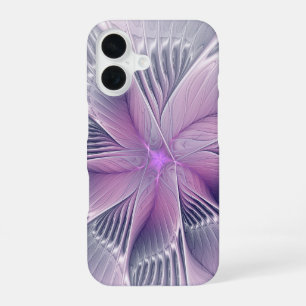 Hübsche rosa Blüten moderne abstrakte Fraktal-Kuns iPhone 16 Hülle