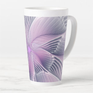 Hübsche rosa Blüten moderne abstrakte Fraktal-Kuns Milchtasse