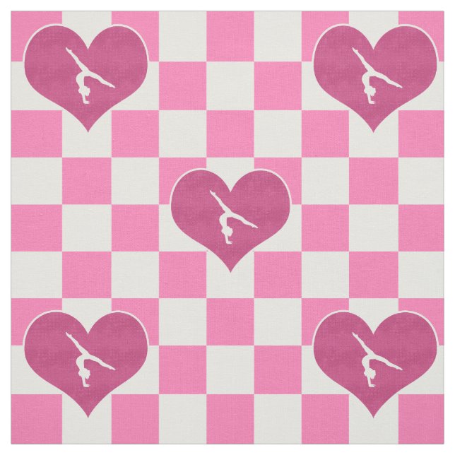Hübsche rosa Checkered Gymnastik Stoff (Muster)
