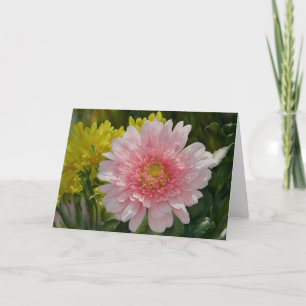 Hübsche Rosa Daisy Blume Art Note Card Karte