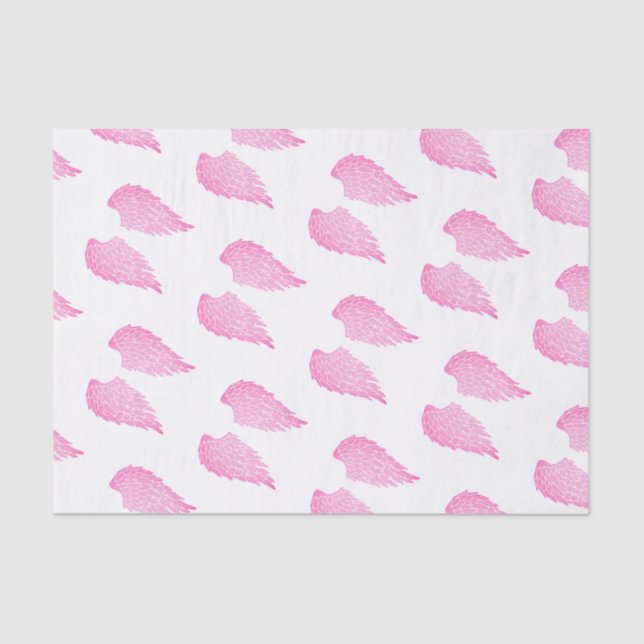 Hübsche rosa Engels-Flügel u. Weiß Seidenpapier (Vorderseite)