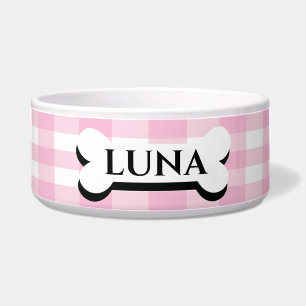 Hübsche, rosa entrippte personalisierte Hundeschal Napf