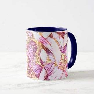 Hübsche Rosa Farben und Imitate Gold Blume Tasse