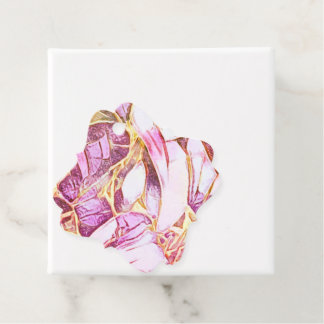 Hübsche Rosa Farben und Imitats Gold Blume Geschenkanhänger