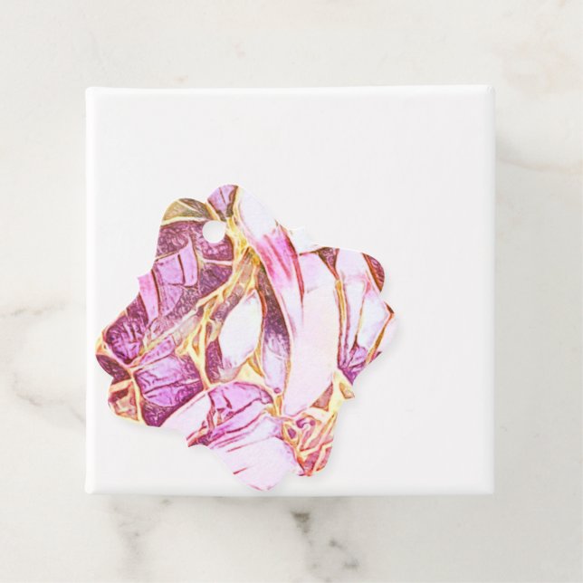 Hübsche Rosa Farben und Imitats Gold Blume Geschenkanhänger (Beispiel)