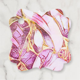 Hübsche Rosa Farben und Imitats Gold Blume Geschenkanhänger