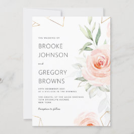 Hübsche rosa Farbtöne der geometrischen Blush-Hoch Einladung