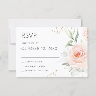 Hübsche rosa Farbtöne der geometrischen Blush-Hoch RSVP Karte
