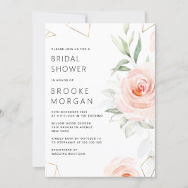 Hübsche rosa Farbtöne Geometrisches Brautparty Einladung