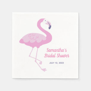Hübsche rosa Flamingo-Tropen-Junggesellinnenabschi Serviette