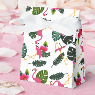 Hübsche rosa Flamingo und Blume für Sie Geschenkschachtel