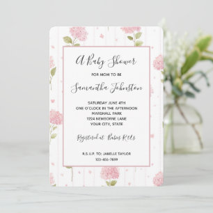 Hübsche rosa florale Babyparty-Einladung Einladung