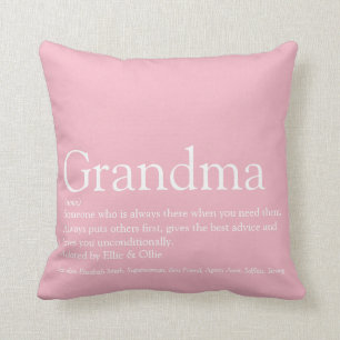 Hübsche rosa Foto-Oma Großmutter-Definition Kissen