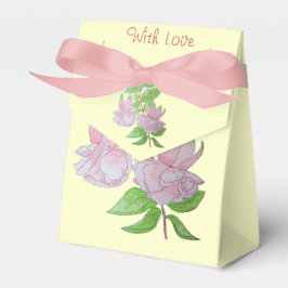 hübsche, rosa Fuchia-Blume und Blumenblätter Geschenkschachtel