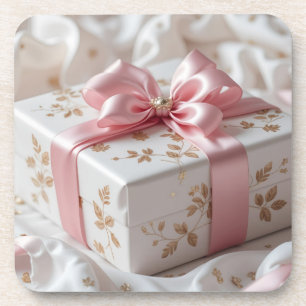 hübsche rosa Geschenkbox Getränkeuntersetzer