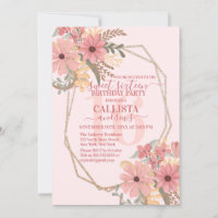 Hübsche, rosa gestrichene Blume Glitzer Rahmen Swe