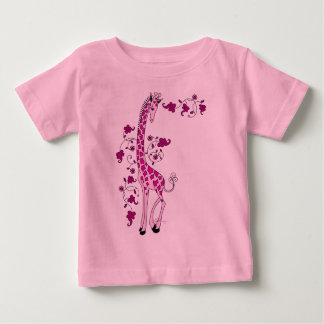 Hübsche Rosa Giraffe Baby T-shirt