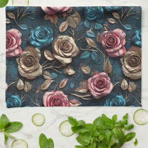 Hübsche Rosa-Gold-Rose Geschirrtuch