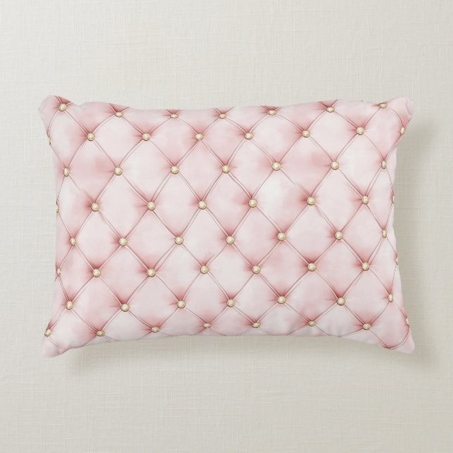 Hübsche rosa goldene Quadrate   Dekokissen (Vorderseite)