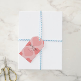 Hübsche rosa Herzen Abschlussfeier Geschenkanhänger