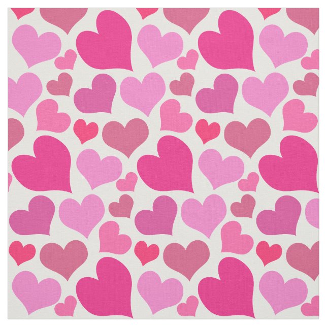 Hübsche rosa Herzen, die mit Liebe platzt Stoff (Muster)