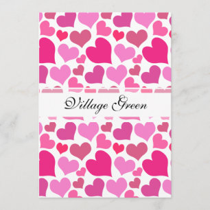 Hübsche rosa Herzen für Bachelorette oder Braut Einladung