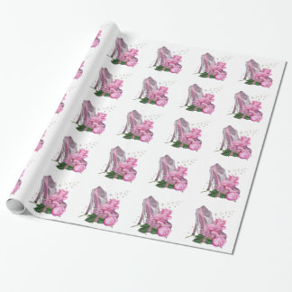 Hübsche rosa High Heel-Rose Geschenkpapier
