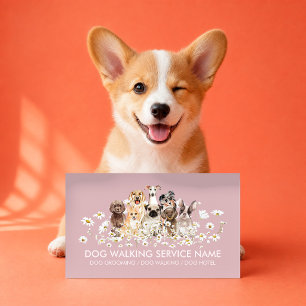 Hübsche rosa Hunde in der Tagespresse, Pet Groom,  Visitenkarte