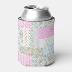 Hübsche rosa Hundsrosen-Attrappen-Patchwork-Candos Dosenkühler