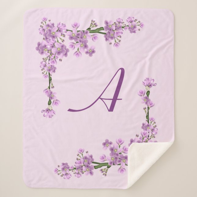 Hübsche rosa Kirschblüten Sherpadecke (Vorderseite)