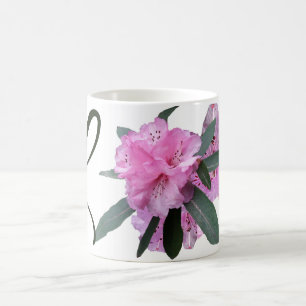 Hübsche Rosa L-Monogramm-Bezeichnung Lizzie Kaffeetasse