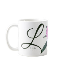 Hübsche Rosa L-Monogramm-Bezeichnung Lizzie