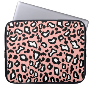 Hübsche rosa Leopard-Druck-Laptop-Hülse Laptopschutzhülle