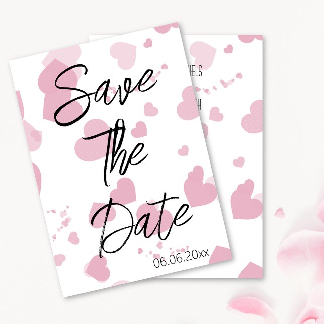 Hübsche rosa Liebe Save the Date Karte (Von Creator hochgeladen)