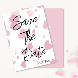 Hübsche rosa Liebe Save the Date Karte