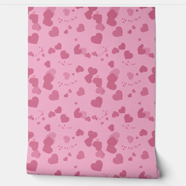 Hübsche rosa Liebesherzen Tapete (Abrollen)