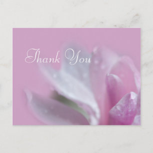 hübsche rosa Magnolienblüten-Dankeschön-Postkarte. Postkarte