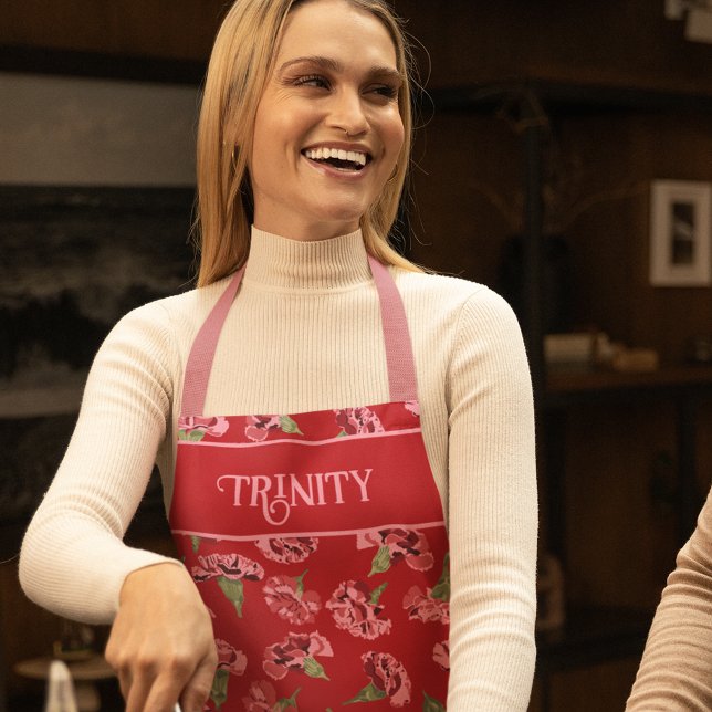 Hübsche rosa Nelken Personalisiert Schürze (Von Creator hochgeladen)