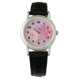 Hübsche rosa Nelken Stilvolle Fotografie Armbanduhr