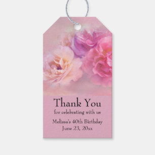 Hübsche rosa Nelken Stilvolles Foto Vielen Dank Geschenkanhänger