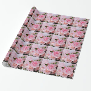 Hübsche rosa Nelken zum Geburtstag Geschenkpapier