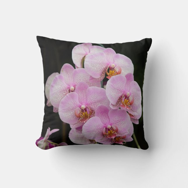 Hübsche Rosa Orchideen Kissen (Vorderseite)