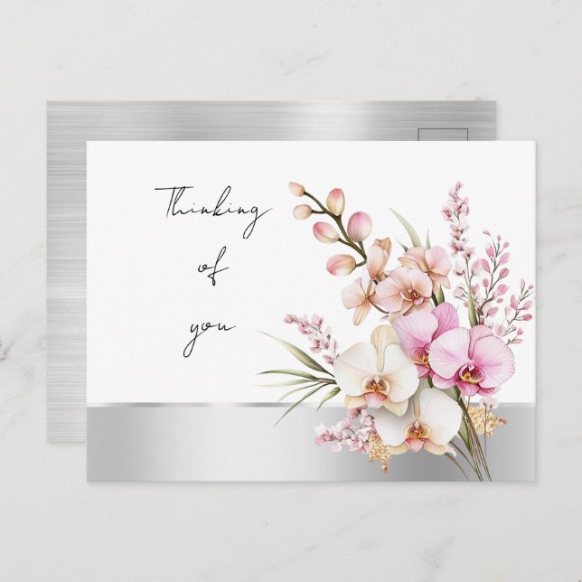 Hübsche rosa Orchideen Postkarte (Vorne/Hinten)